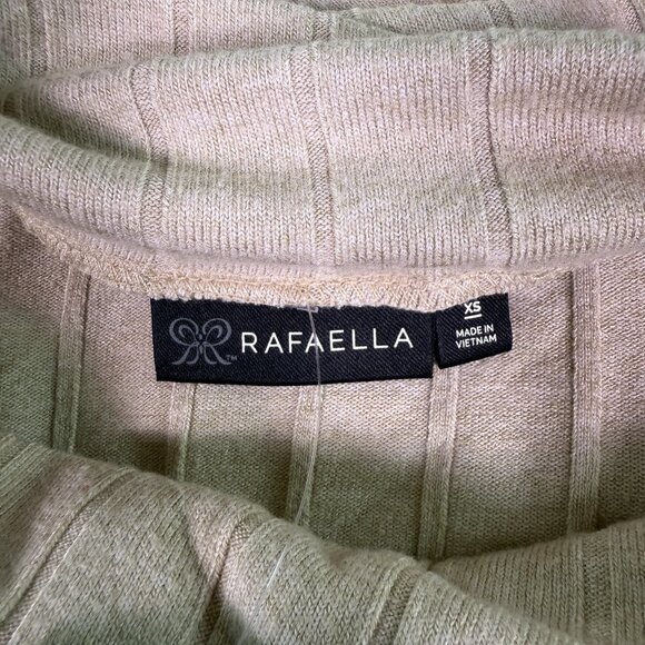 Rafaella Women's Ribbed Cowl Neck Top Wheat with Gold Button Size XS NWT E996 - Picture 5 of 9